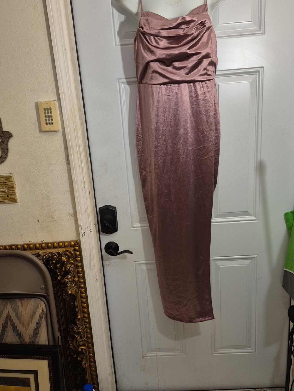 Satin Slip Maxi Dress in Dusty Rose